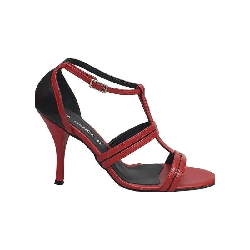 3141 (TPDA) - Scarpa in Pelle Rossa Inserto Tallone pelle nera - Latino Americano