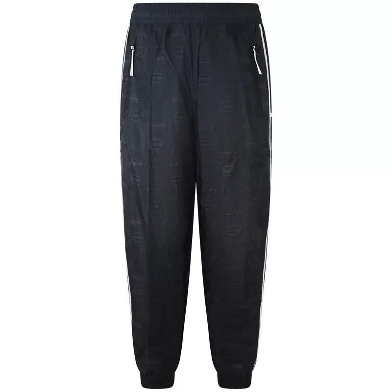 7M000767 AF16943 - PANTALONI UOMO TUTA EA7 EMPORIO ARMANI NERI IN TESSUTO TECNICO CON LOGO ALL-OVER