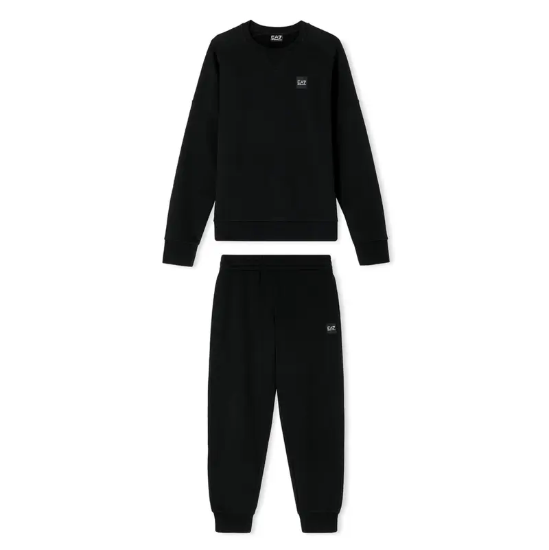 7M000912 AF10377 - TUTA UOMO EA7 EMPORIO ARMANI VISIBILITY IN MISTO COTONE NERO