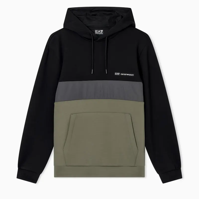 7M000937 AF17003 - FELPA CON CAPPUCCIO EA7 EMPORIO ARMANI ATHLETIC COLOUR BLOCK UOMO