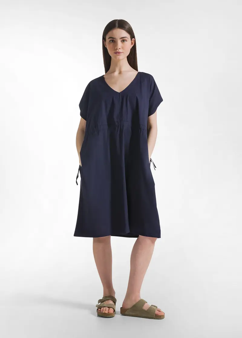 ABITO IN POPELINE CON COULISSE BLU