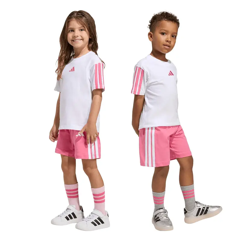 ADIDAS COMPLETO T-SHIRT CON LOGO E PANTALONE CORTO CON 3STRISCE KC6147
