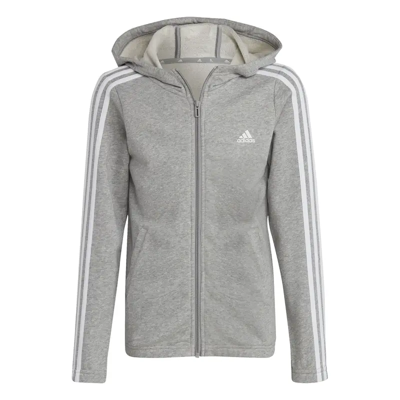 ADIDAS ESSENTIAL 3 STRIPES FULL ZIP HOODIE JR IC3635