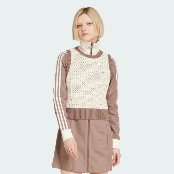 ADIDAS ORIGINALS MAGLIONE GIROMANICA IN COTONE CON ORLO A COSTE DONNA JD0904