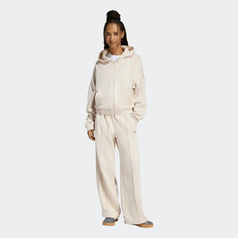 ADIDAS TUTA ADIDAS FELPA ZIP E CAPPUCCIO + PANTALONE A ZAMPA CON LOGO DONNA KB8172