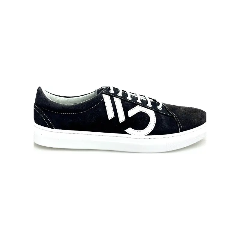 ALBIR Panther - SNEAKER URBANKIZ EXTRACONFORT FLEX IN CAMOSCIO NERO CUCITURE BIANCHE CON CASSETTA IN RESINA DI GOMMINA BIANCA FLEX - Salsa