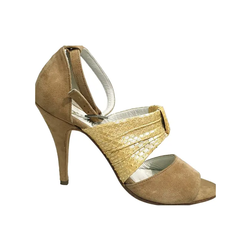 Alena - TNG 05 Camoscio Nocciola Pitone Seta Oro - Latino Americano