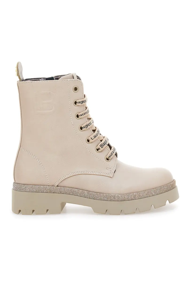 Anfibi beige con suola glitter Laura Biagiotti L93119395