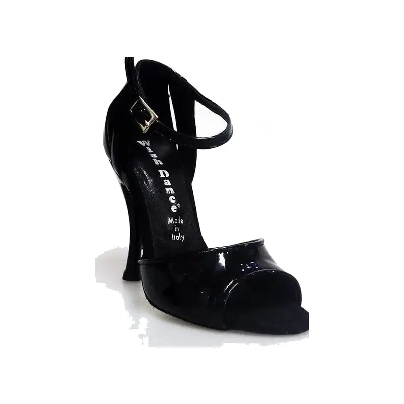 Asia QA (35B) - Scarpa da Ballo Salsa Donna in Vernice Nera Premium con Spillo 9 cm | Linea Glamour