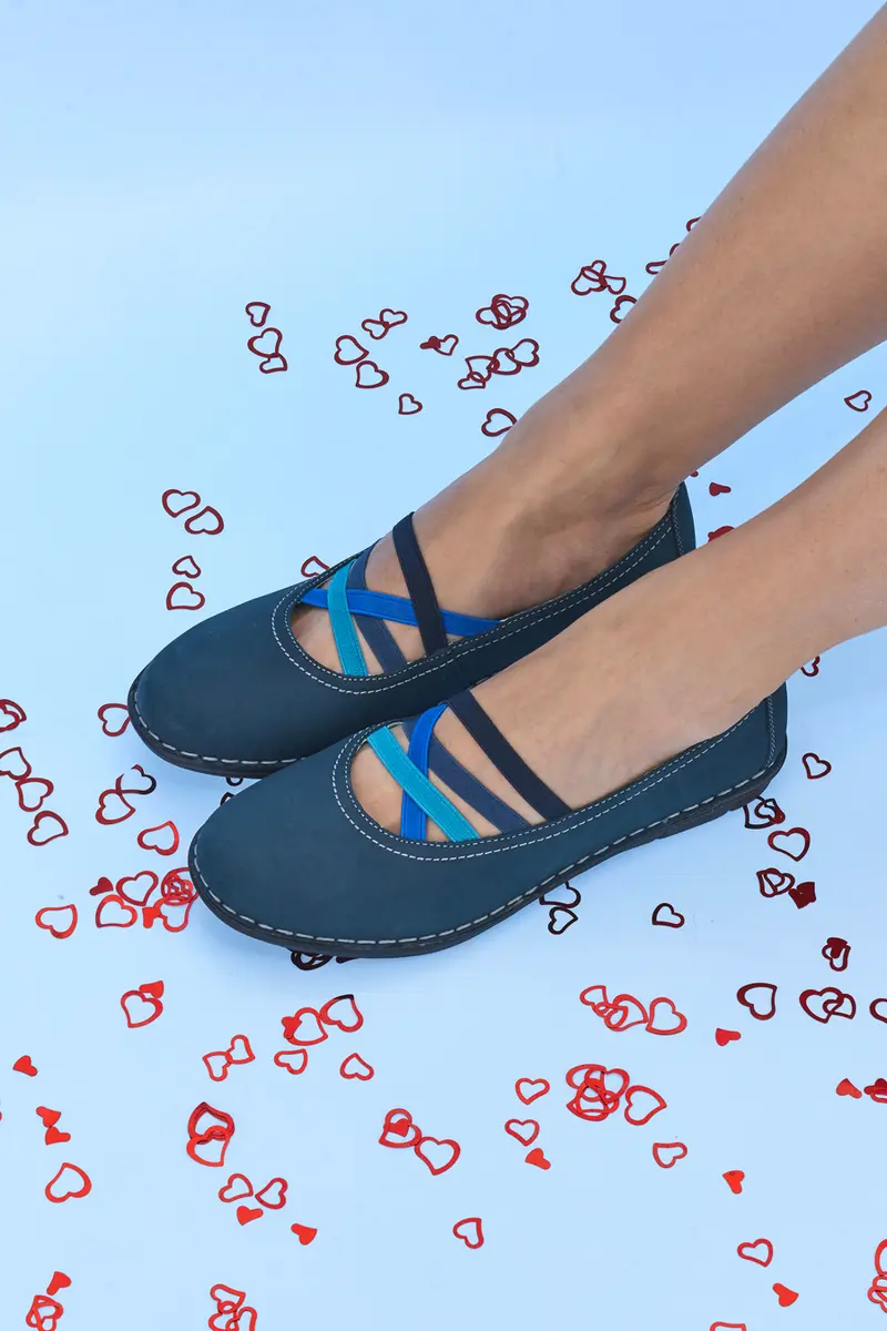 Ballerine Blu Con Elastici Prima Riga 19496FRUIT