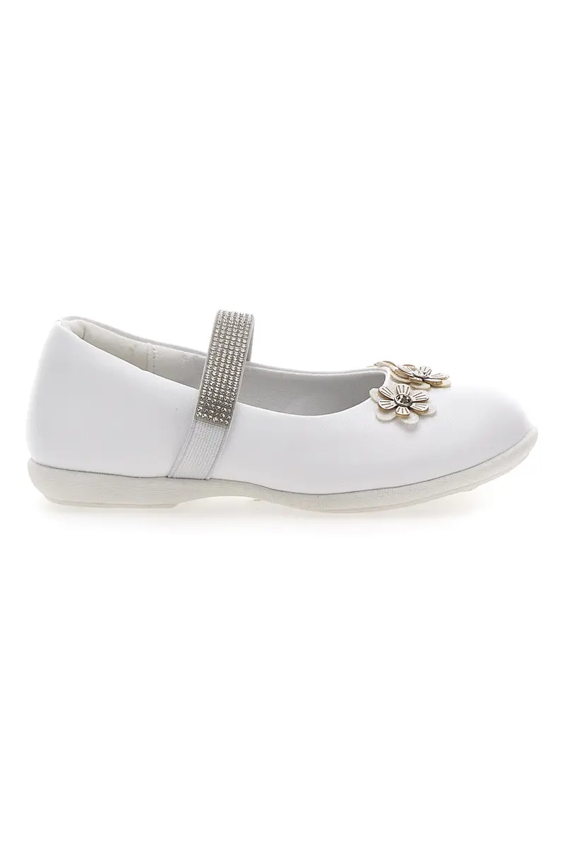 Ballerine con fiori e strass bianche ENERGY E705