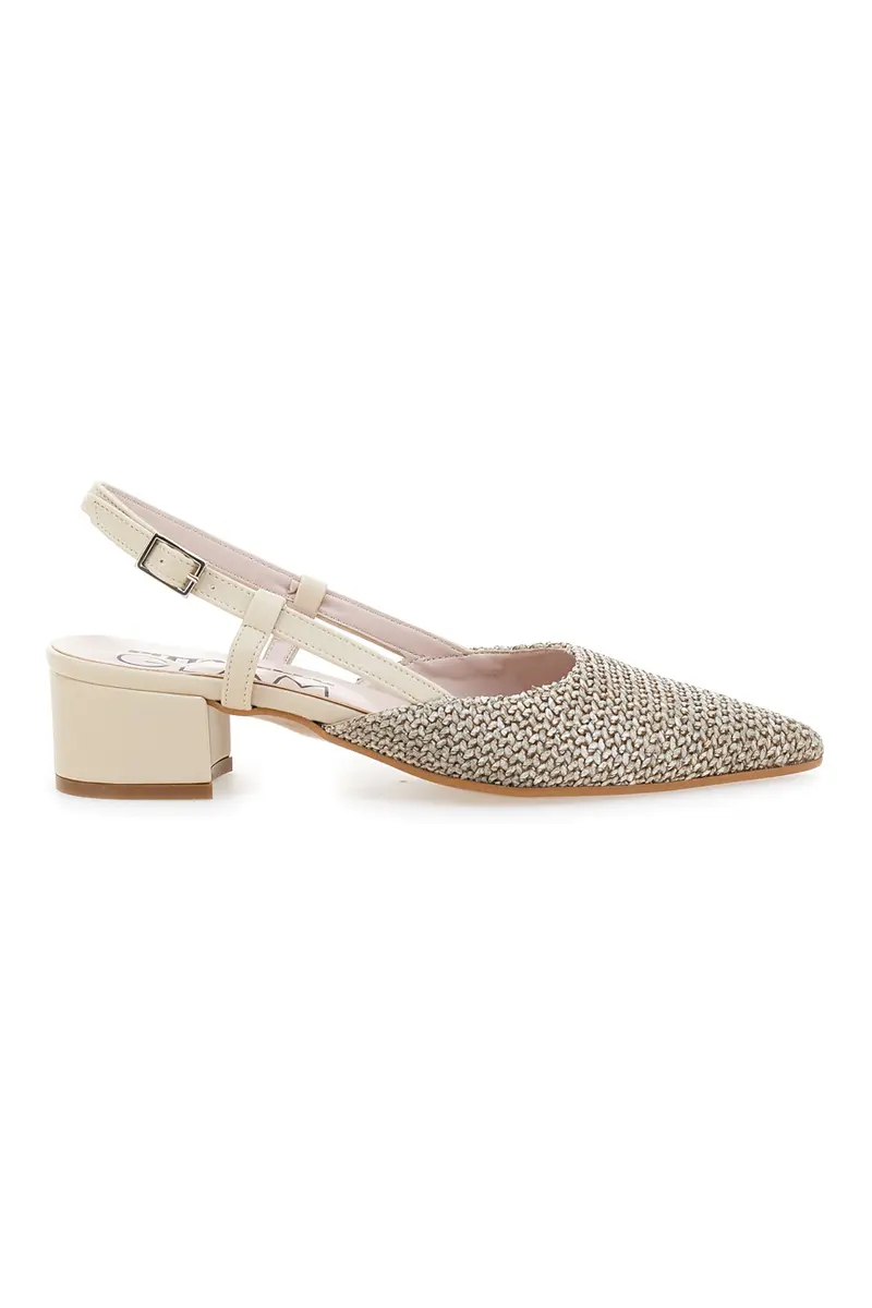 Ballerine Slingback Beige con Tomaia Intrecciata PITTARELLO GLAM 3124