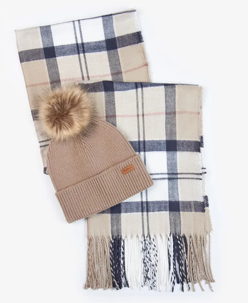 BARBOUR DOVER BEANIE & HAILES SCARF LGS0054 BE71