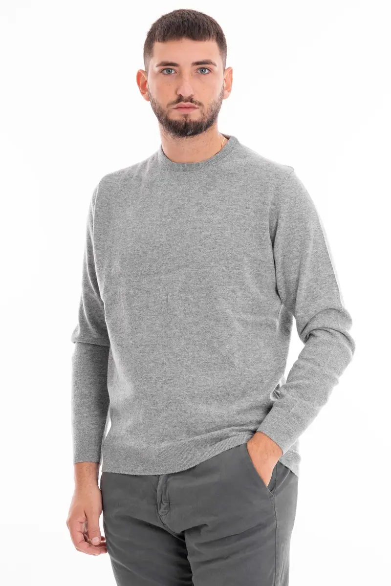 BARBOUR ESSENTIAL L/WOOL CREW NECK MKN0345 GY73