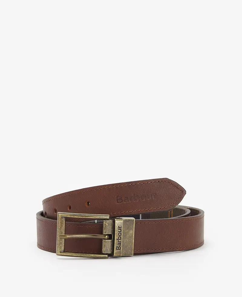 BARBOUR M REVERSIBLE TARTAN LEATHER BELT MAC0364 TN11