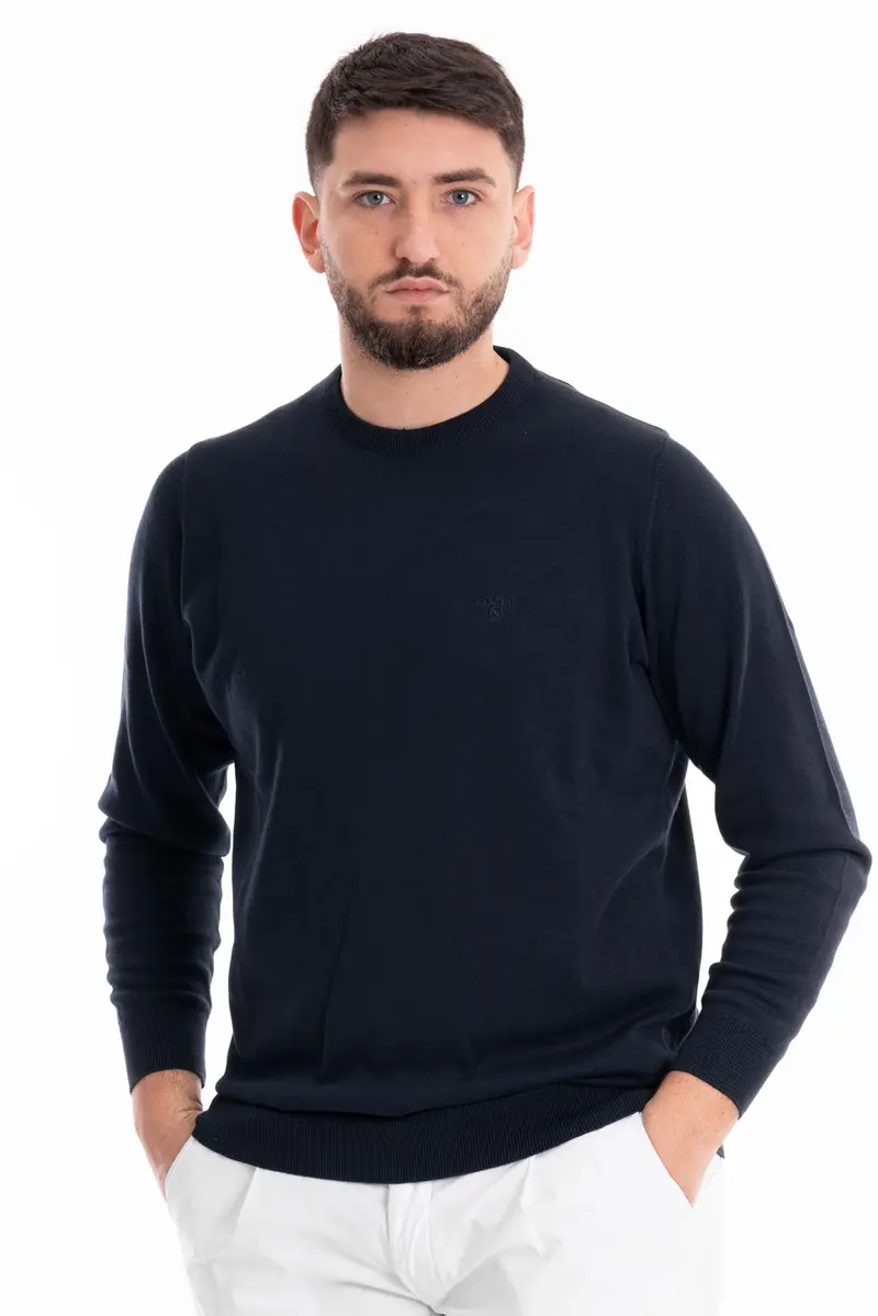 BARBOUR MAGLIONE PIMA COTTON CREW KNITWEAR UOMO MKN0932 NY91