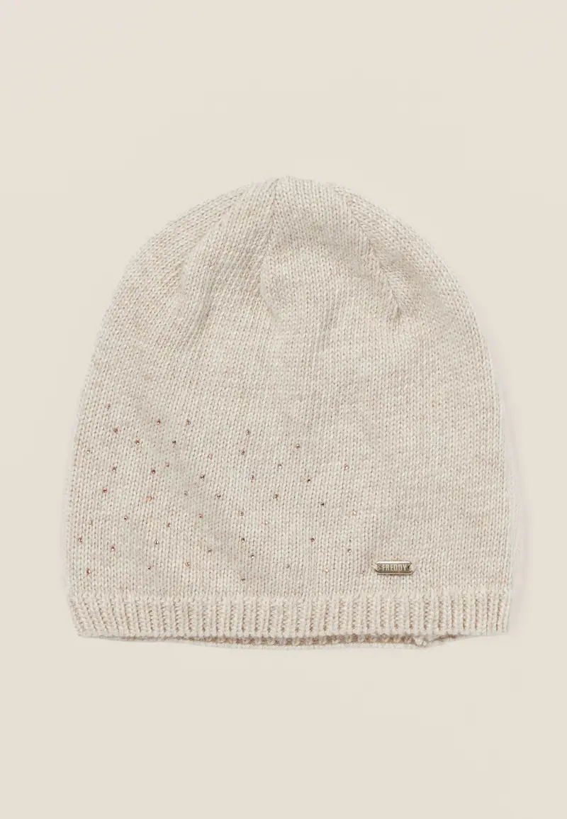 Berretto Beanie in Tricot con Strass da Donna