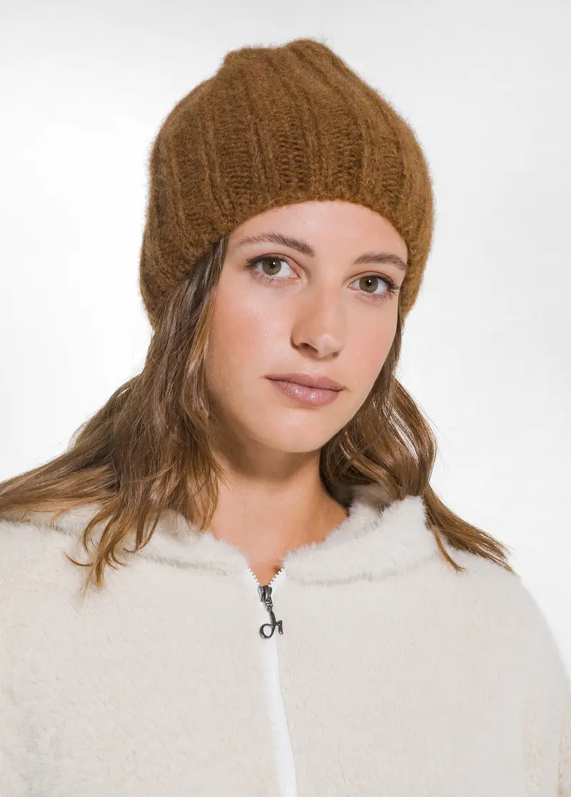 BERRETTO IN MISTO ALPACA MARRONE