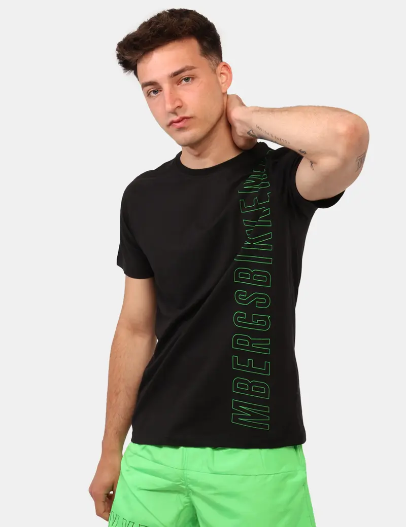 BIKKEMBERGS T-SHIRT CON LOGO VERTICALE UOMO BKK25MTS01 006