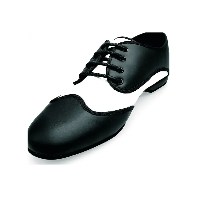 Billie LosAngeles - Scarpa Jazz Plus in Punta e Sottolacci in Pelle Nera Restante Pelle Bianca Profilo Cro Nero