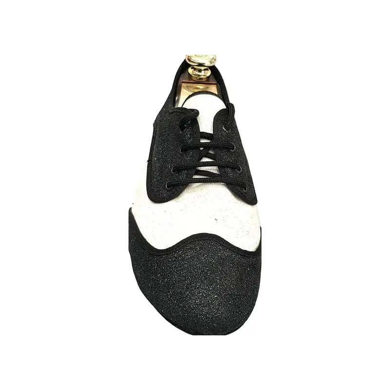 Billie Mambo - Scarpa Jazz Plus in Glitter Nero e Bianco Profilo Nero - Salsa