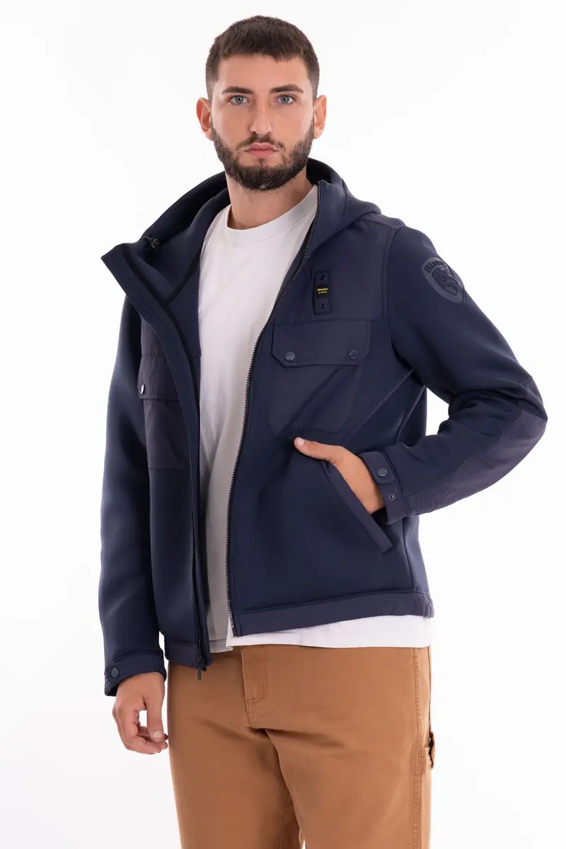 BLAUER M FELPA APERTA CON CAPPUCCIO BLUF02074 004745 888