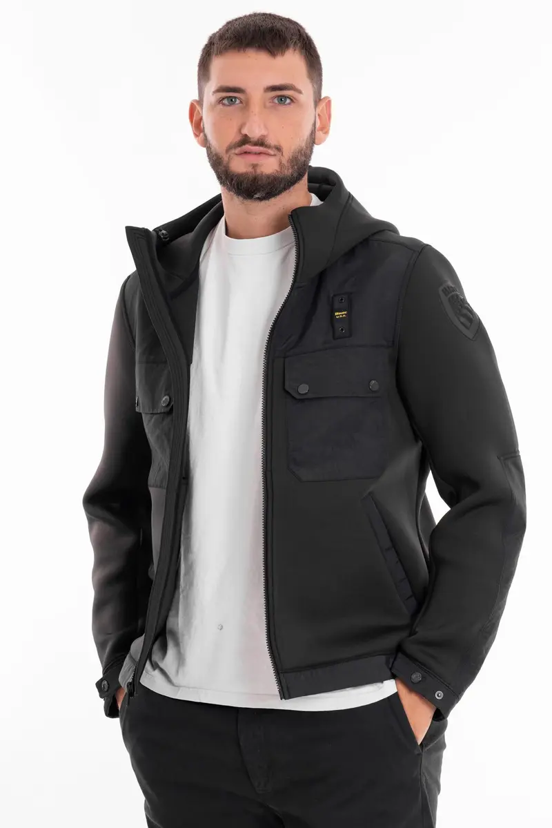 BLAUER M FELPA APERTA CON CAPPUCCIO BLUF02074 004745 999