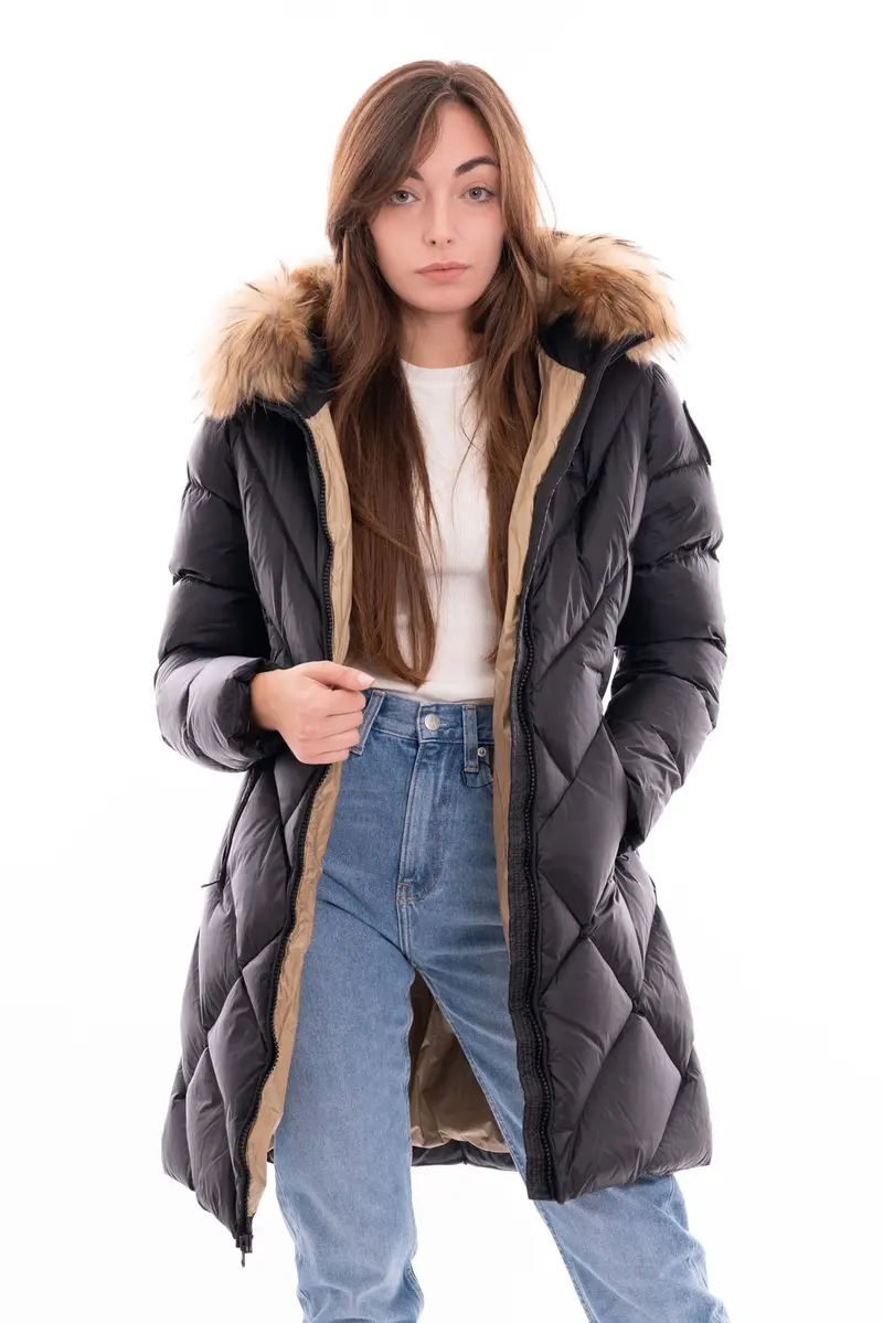 BLAUER M GIUBOTTO IMPERMEABILE / TRENCH LUNGO IMBOTTITO DI PIUMA INTERNO COLOR BISCOTTO BLDK03140 006047 999TT