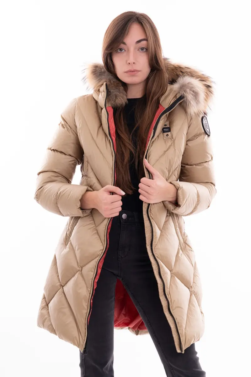 BLAUER W GIUBOTTO IMPERMEABILE / TRENCH LUNGO IMBOTTITO DI PIUMA INTERNO COLOR BISCOTTO BLDK03140 006047 320TU