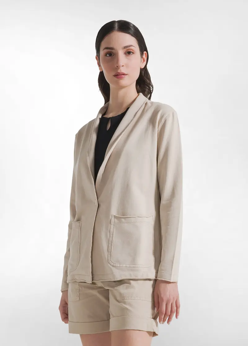 BLAZER IN FELPA LEGGERA BEIGE