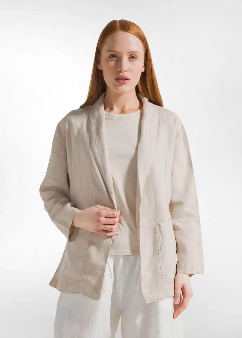 BLAZER IN LINO BEIGE