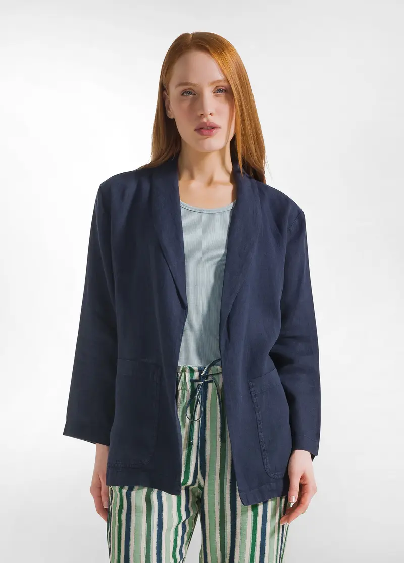 BLAZER IN LINO BLU