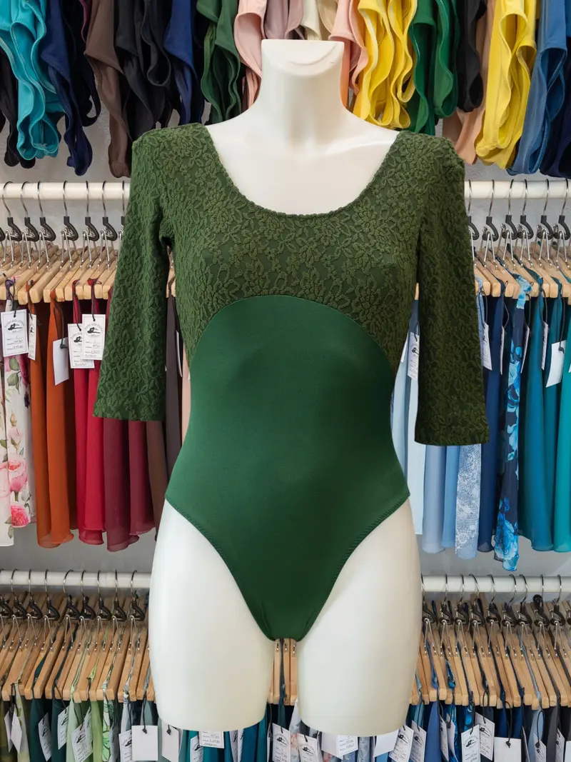 Body a Manica a 3/4 Verde MP682