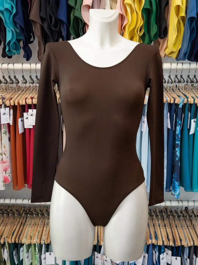 Body a Manica Lunga Marrone MP123