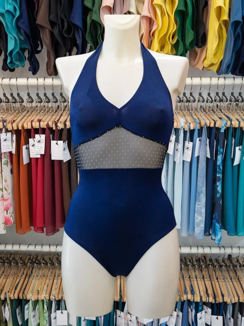 Body Allacciato al Collo Blu MP744