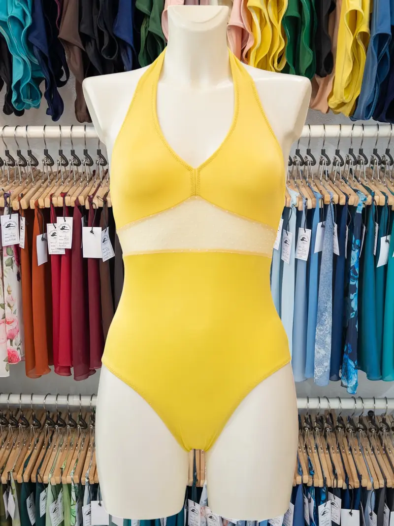 Body Allacciato al Collo Giallo MP744