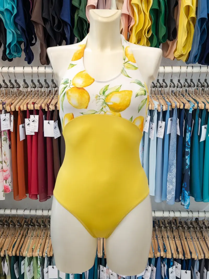 Body Allacciato al Collo Giallo MP775