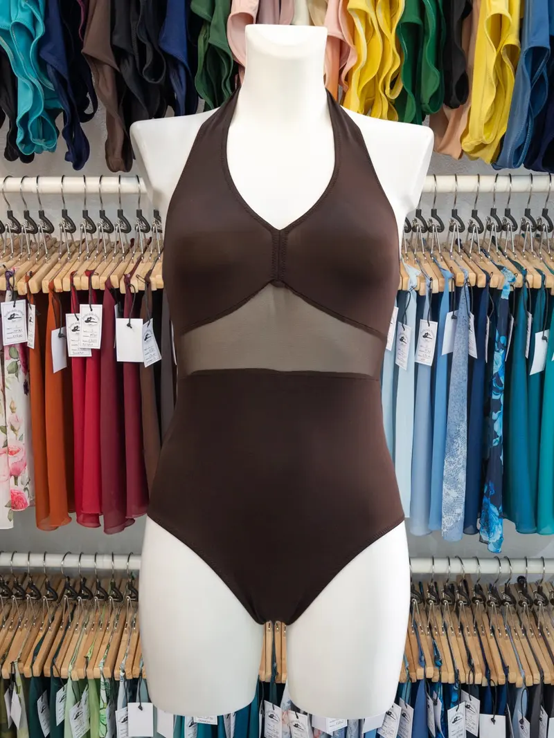 Body Allacciato al Collo Marrone MP744