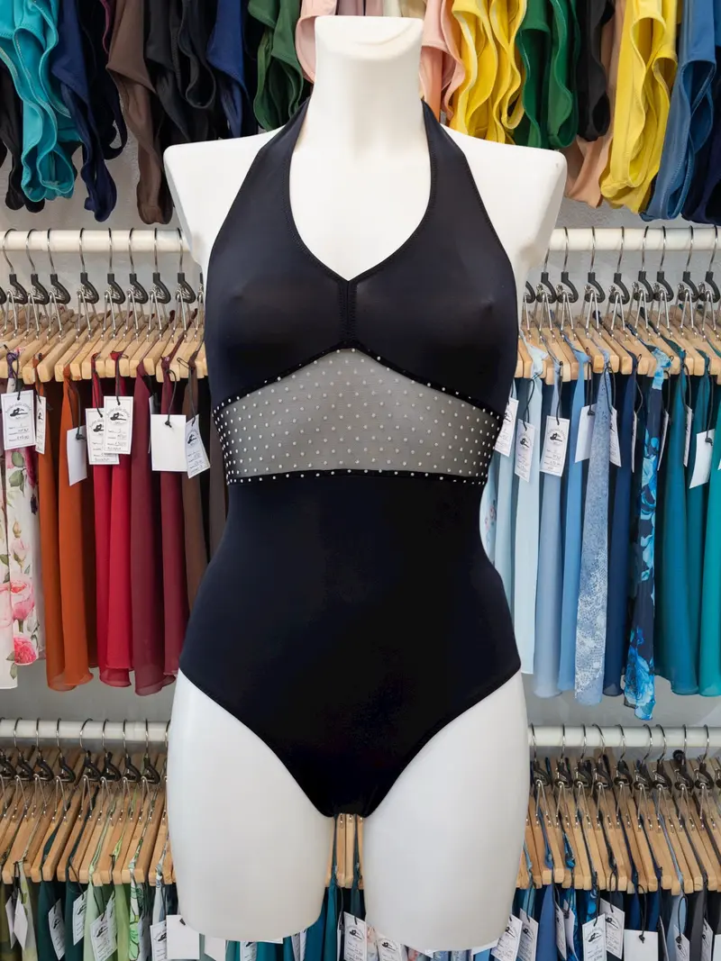 Body Allacciato al Collo Nero MP744