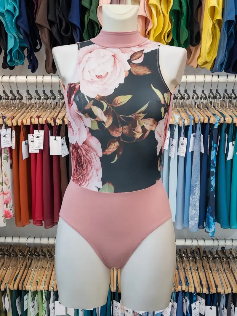 Body con Collo Alto Rosa Antico MP160