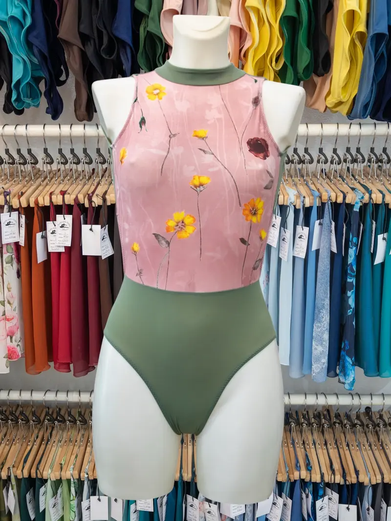 Body con Collo Alto Verde MP160