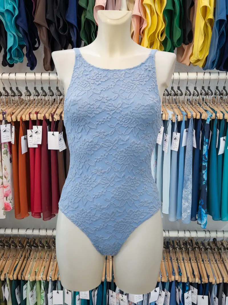 Body con Spalline Sottili Azzurro MP698