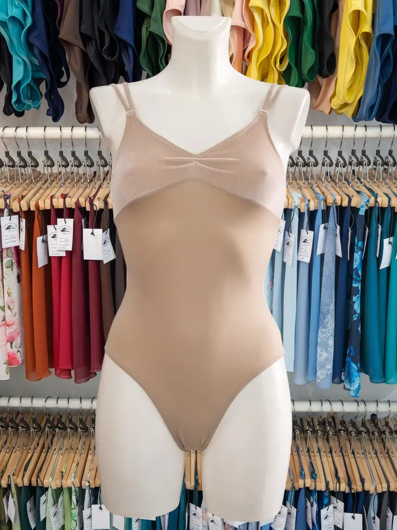 Body con Spalline Sottili Beige MP201