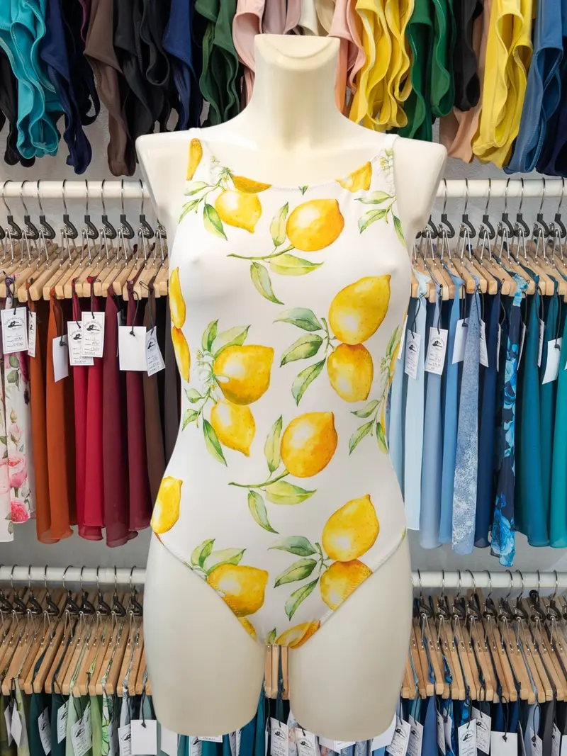 Body con Spalline Sottili Bianco Limoni MP697