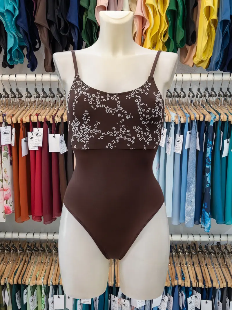 Body con Spalline Sottili Marrone MP640
