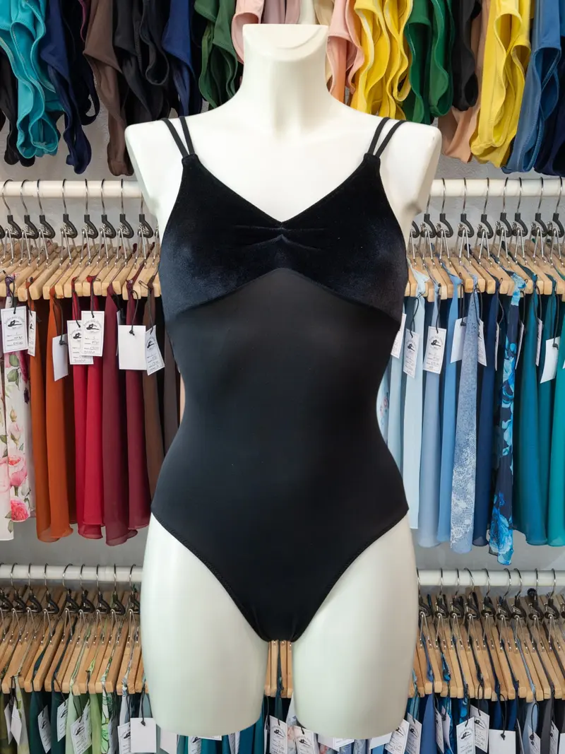 Body con Spalline Sottili Nero MP201