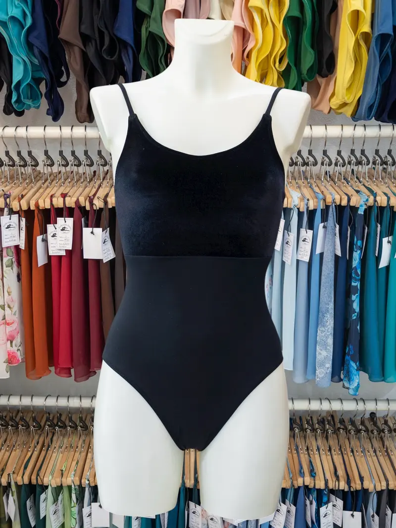 Body con Spalline Sottili Nero MP240