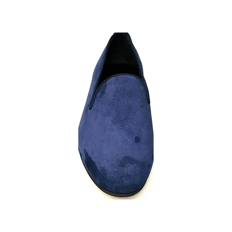 Boris (MS20) - Mocassino da Ballo Salsa Uomo in Camoscio Blu Notte Forma Lunga