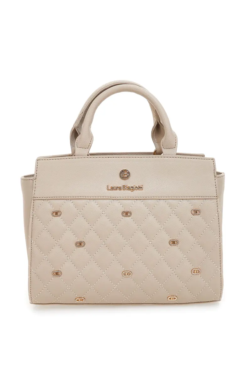 Borsa a Mano Effetto Matelassé Beige LAURA BIAGIOTTI RATCHET