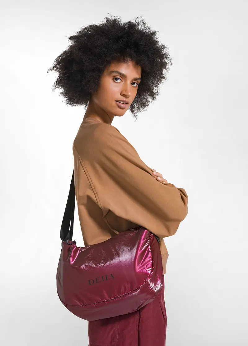 BORSA A SPALLA METALLIZZATA ROSSO